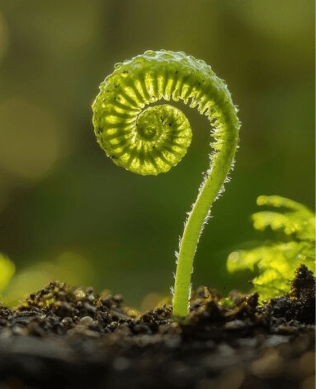 An image of a fern sprouting